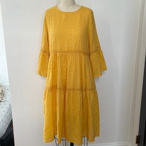 Shein yellow eyelet dress